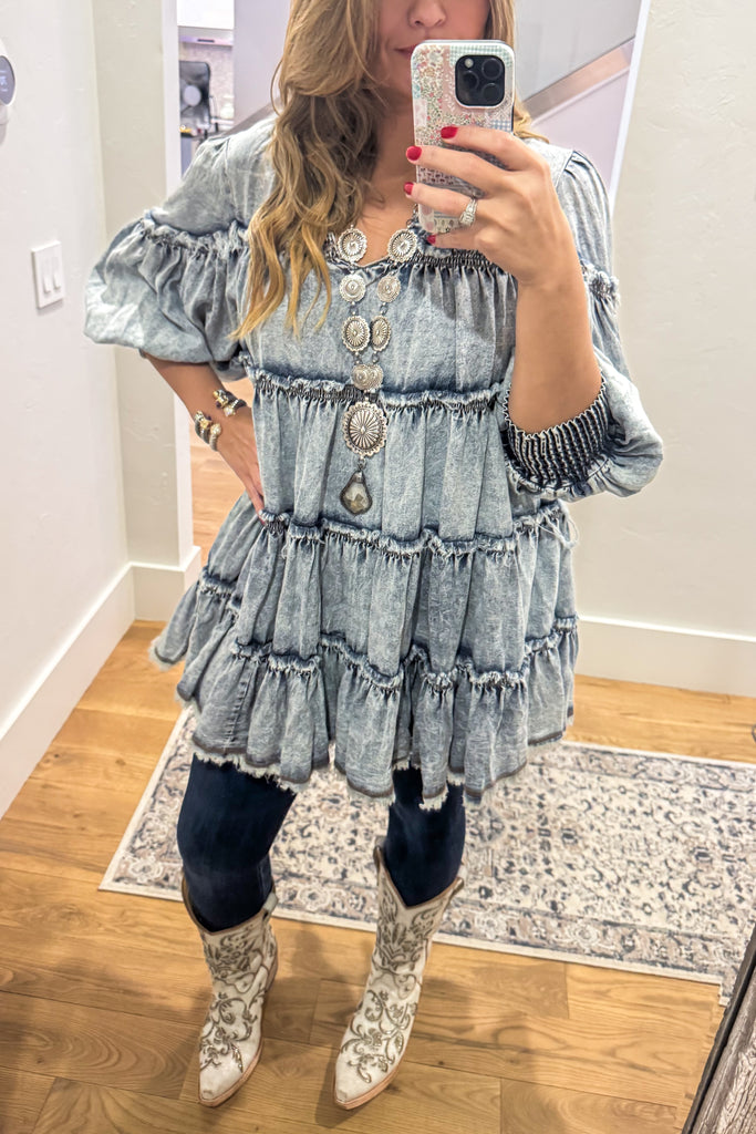 PRE ORDER: Stone Washed And Ready Tunic/Dress - Denim