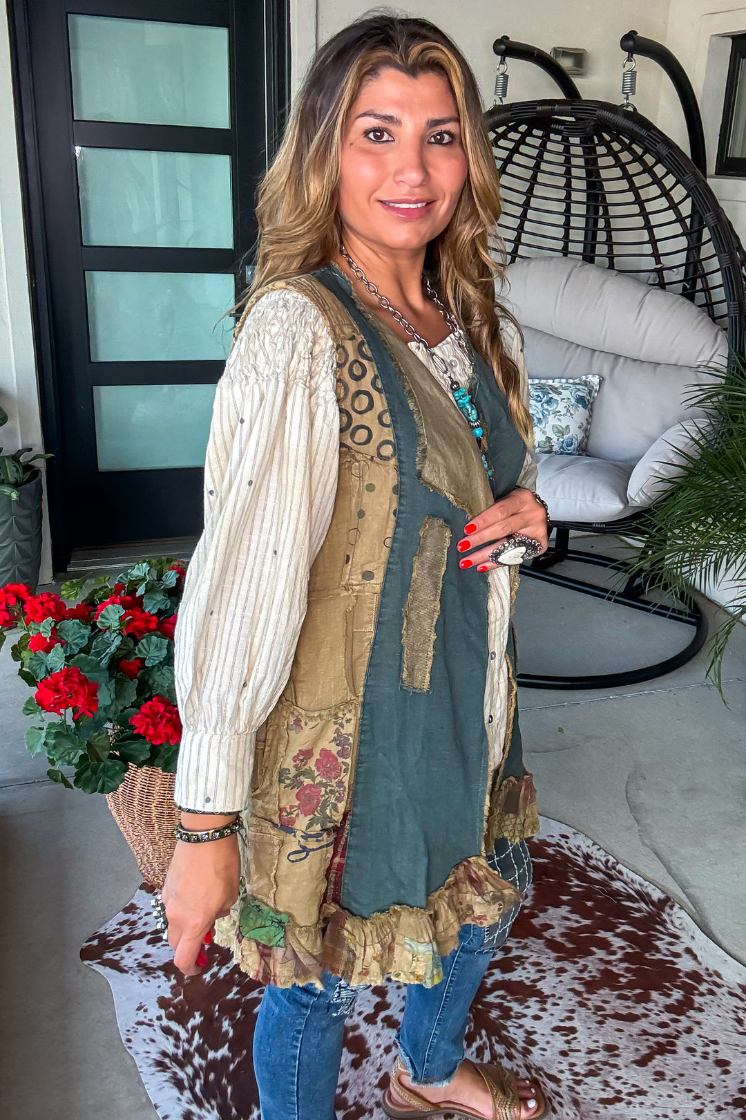 Rusticana Patchwork Vest - 100% Cotton