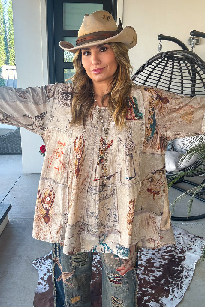 Renaissance Court Patchwork Tunic - 100% Cotton