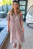 All The Above Cold Shoulder Dress - Brown