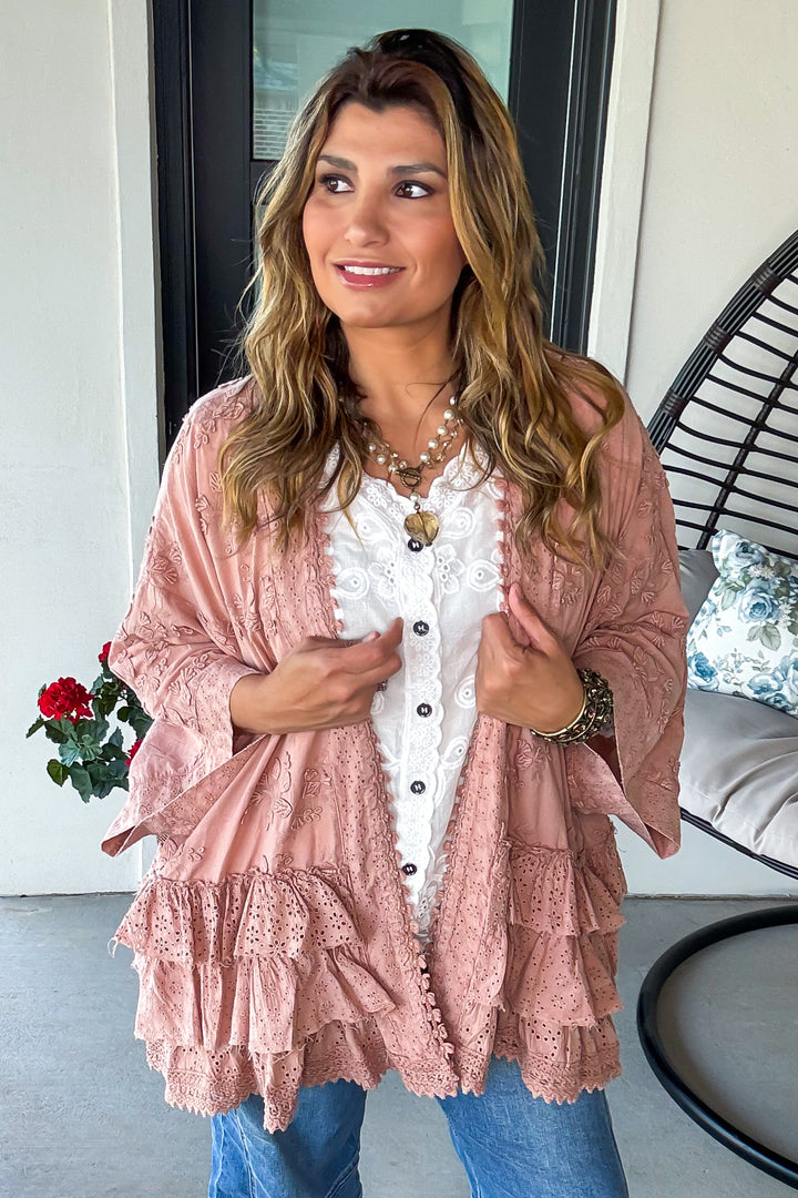 Terra Cotta Spice Cardigan - 100% Cotton - Rust 