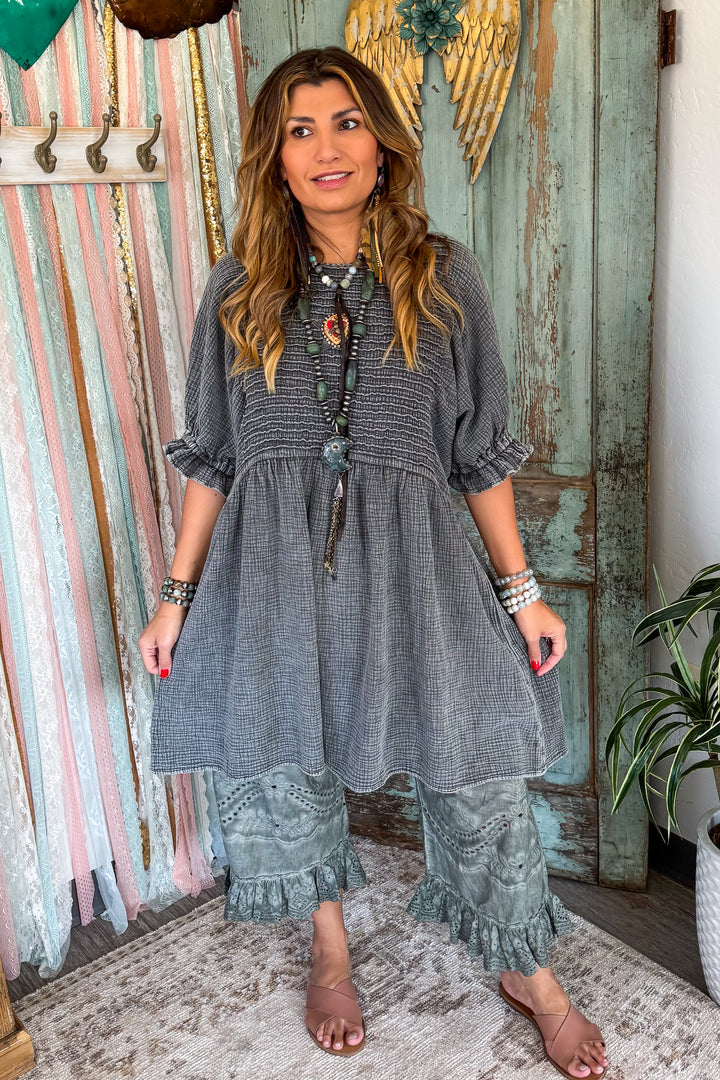 PRE ORDER: The Softest Dress Ever - 100%% Cotton - Black/Charcoal