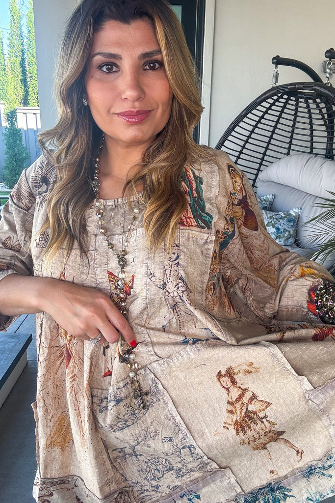 Renaissance Court Patchwork Tunic - 100% Cotton