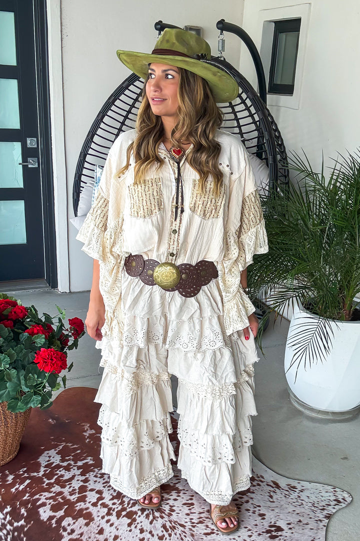 Ruffled Romance Pants - Taupe
