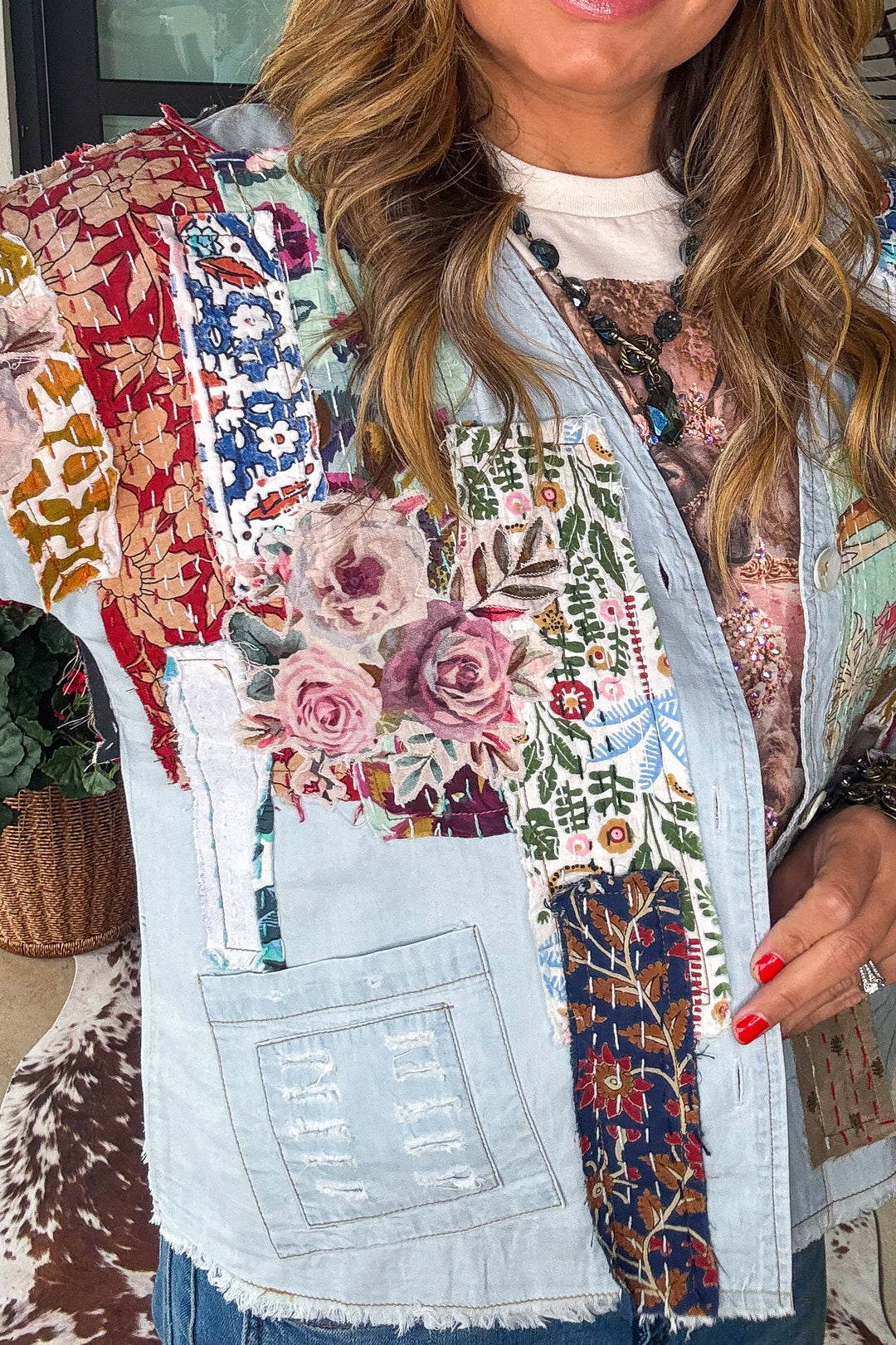 Sun Chaser Patch Jacket - 100% Cotton - Blue