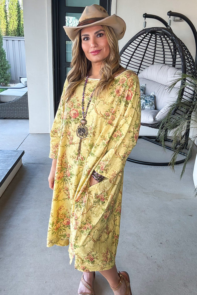 Vintage Garden Oversized Tunic Dress - 100% Cotton