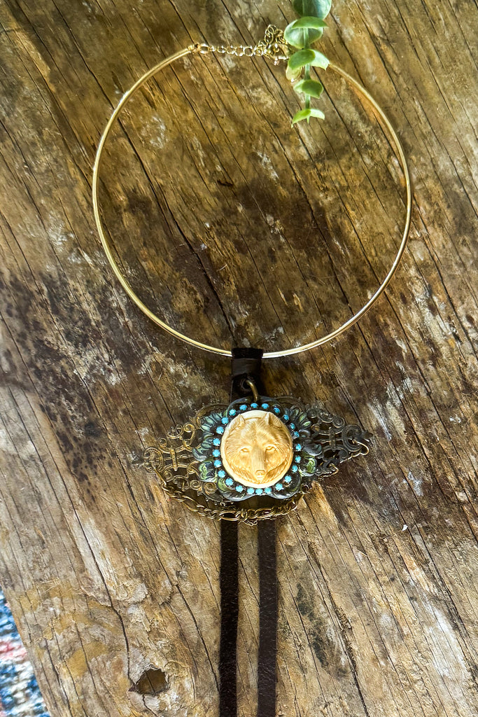 She Wolf Statement Necklace – One of a Kind Handmade Piece