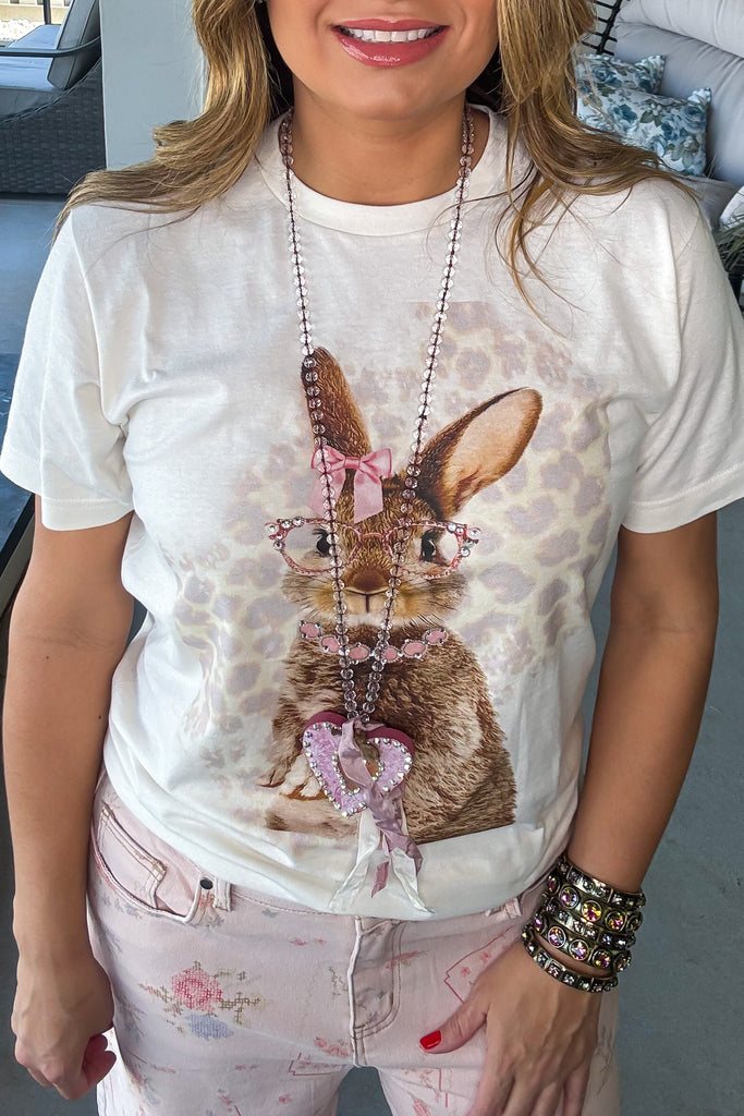 Boujee Bunny Shirt - Rhinestones