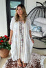 Shadded Blossom Linen Dress - 100% Linen