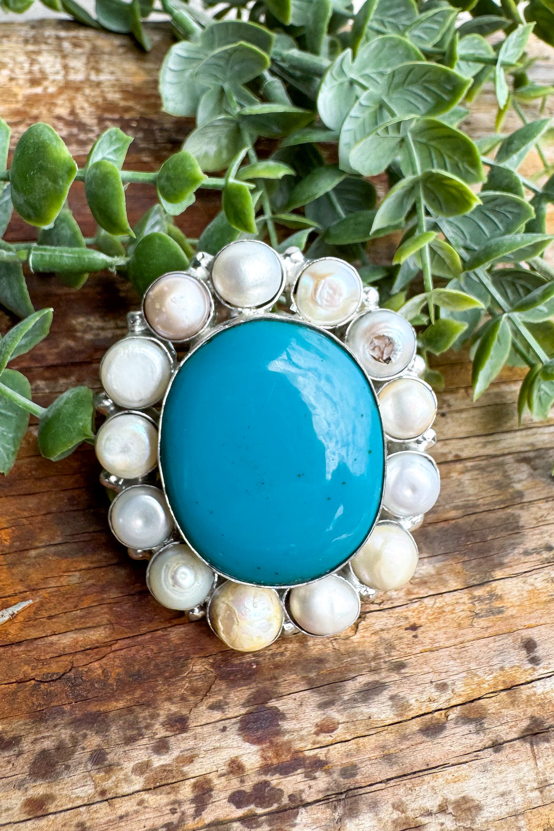 Freshwater Pearls and Blue Accent Ring