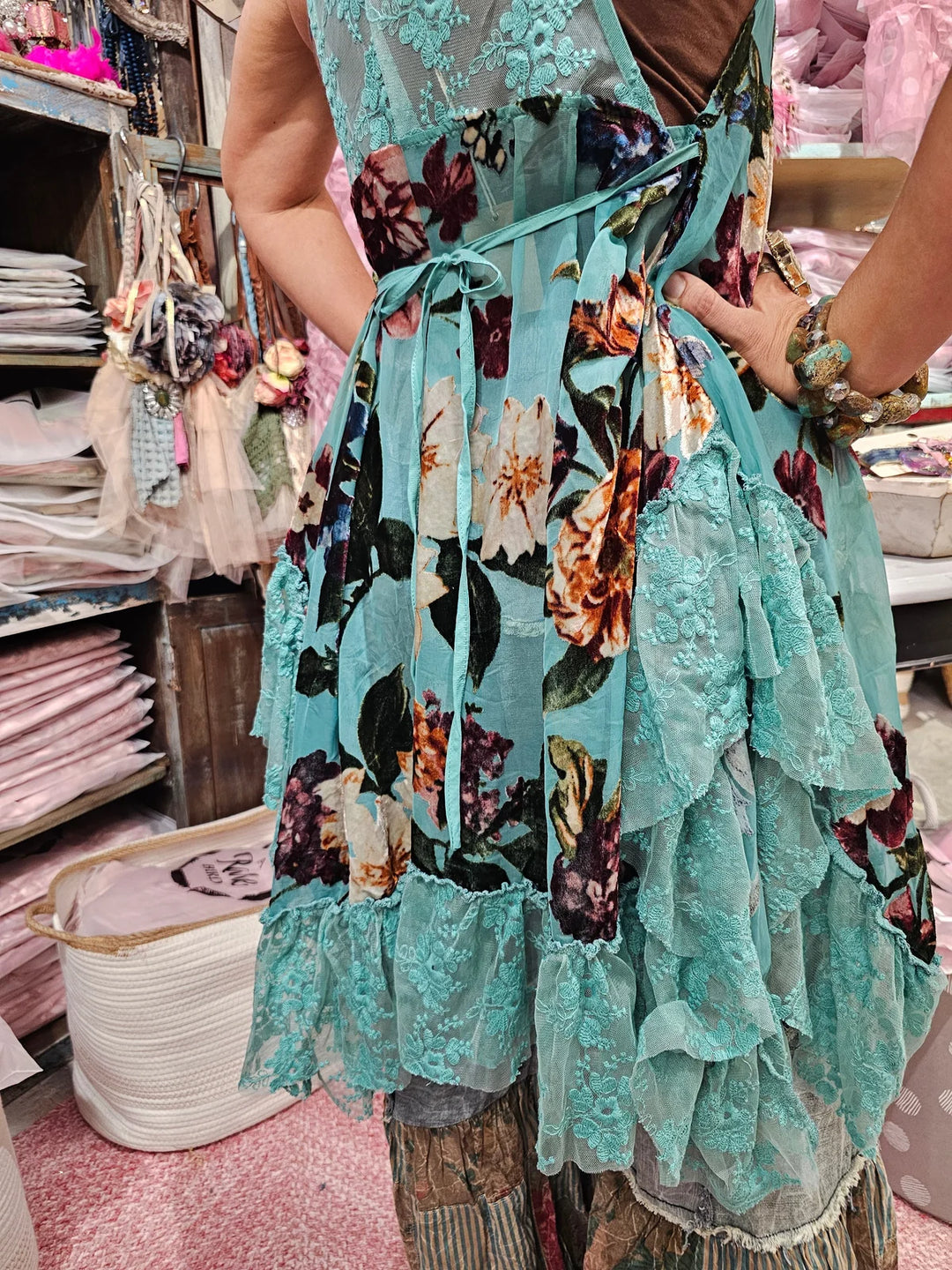 Velvet Chapel Top - Turquoise