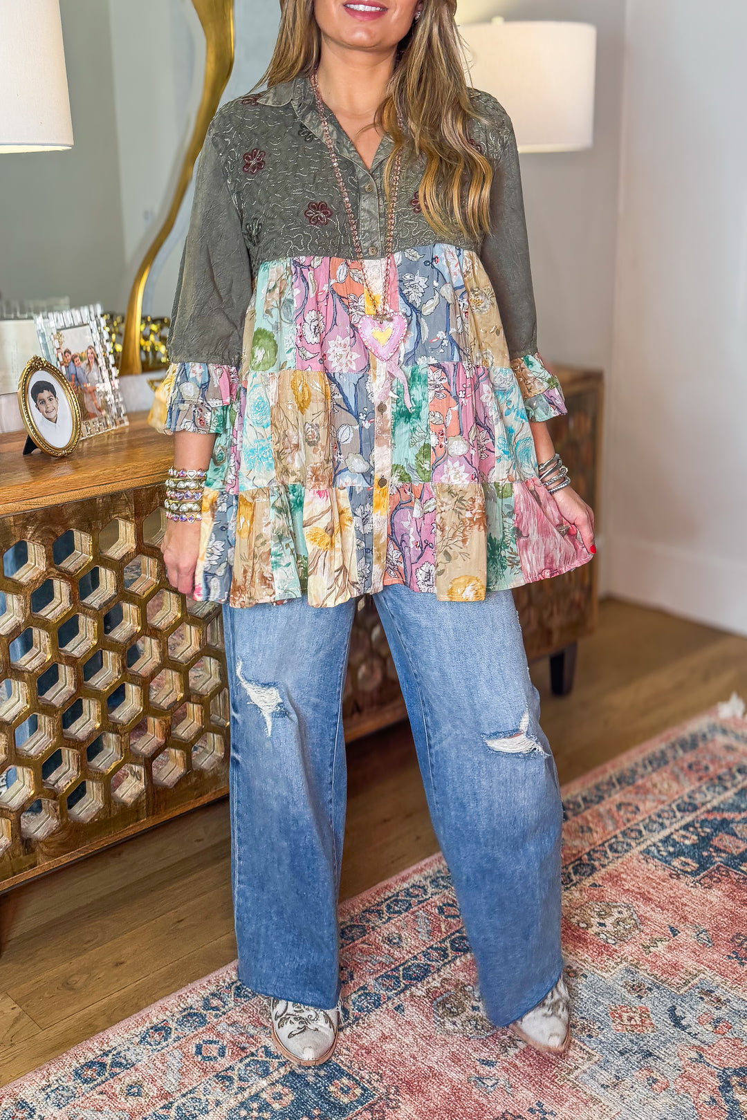 Getaway Garden Blouse - Gravel
