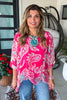 Paisley Palace Silk Top -  Pink - Made in Italy