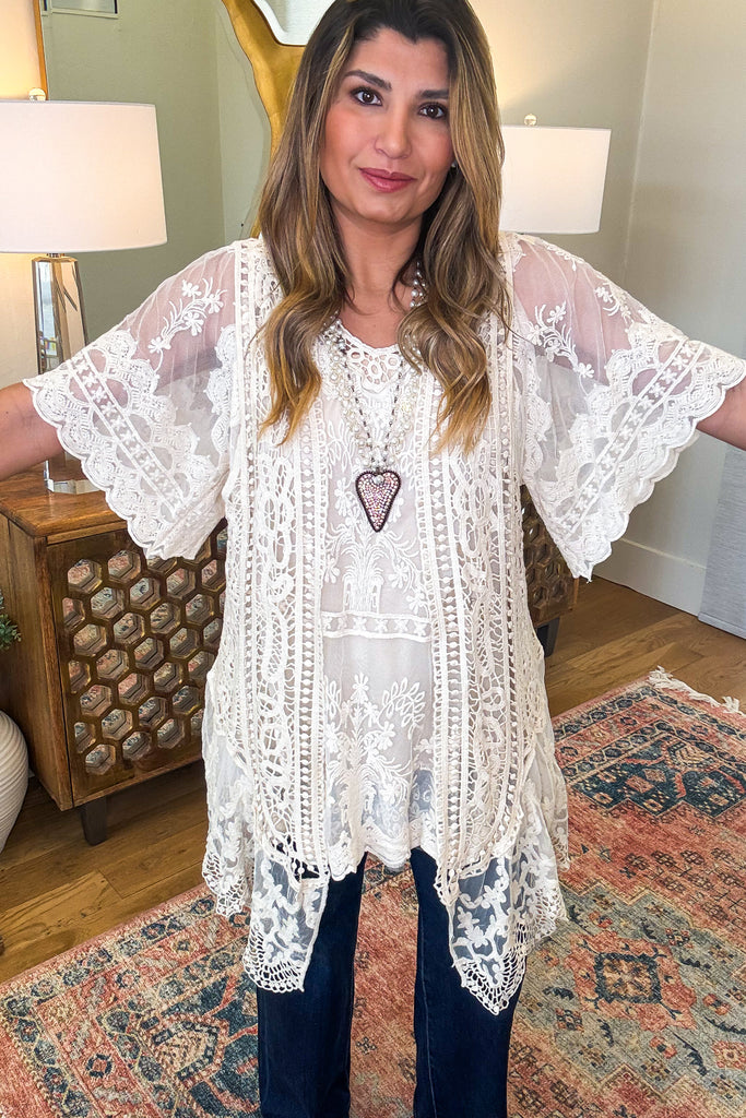 The Sweetest Hello Crochet Vest - Beige