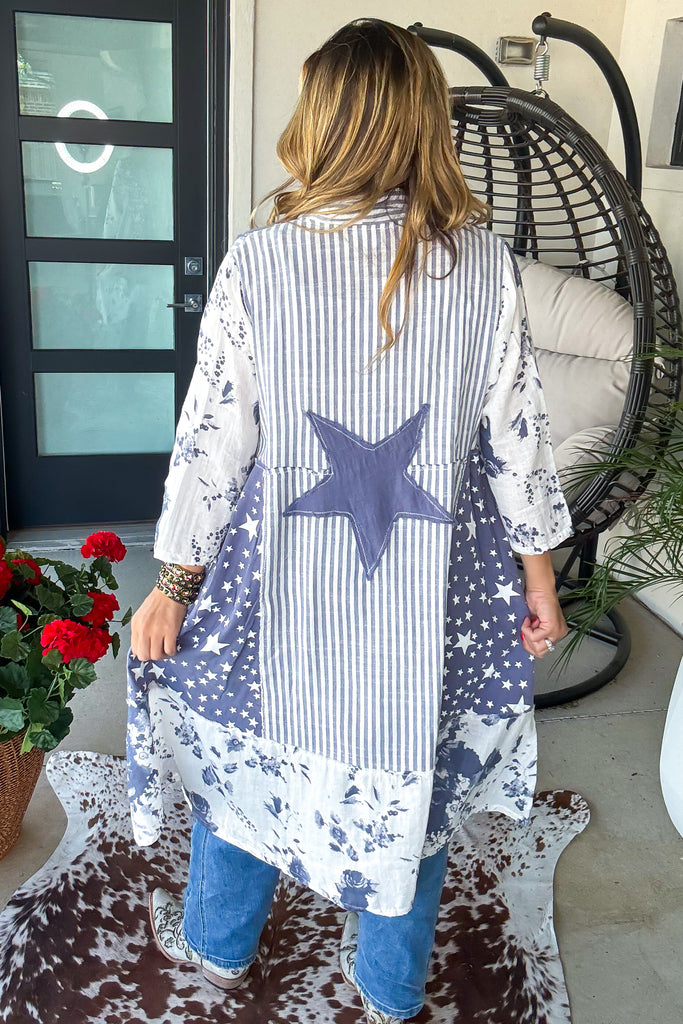 Starry Bloom Cardigan - 100% Cotton