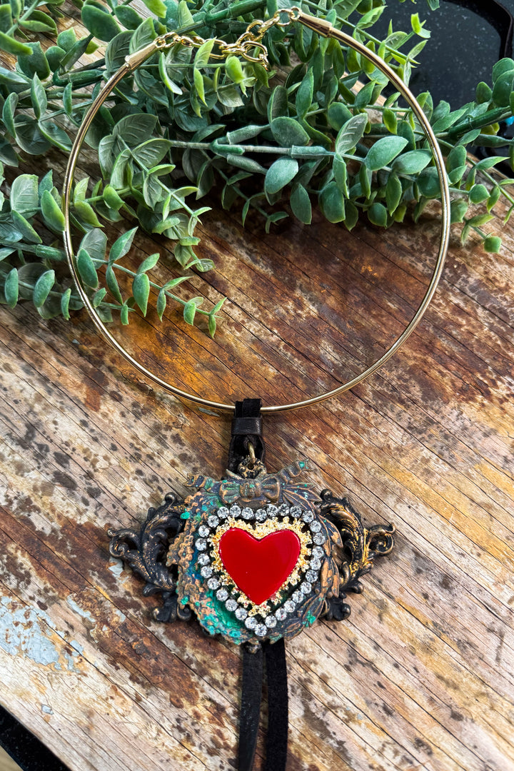 Sacred Heart Statement Necklace – One of a Kind Handmade Piece V