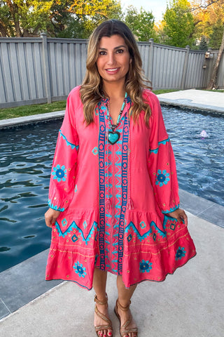 Chief Joseph Midi Dress - 100% Cotton - Green