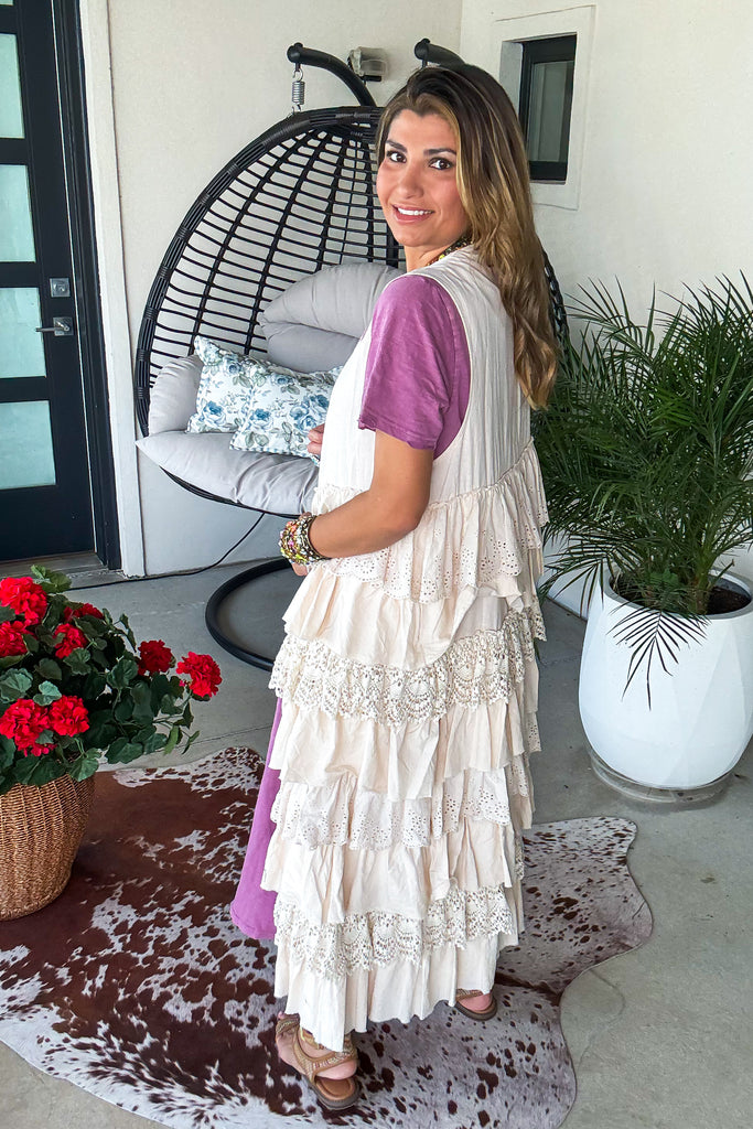 Desert Pearl Layered Duster - 100% Cotton - Natural