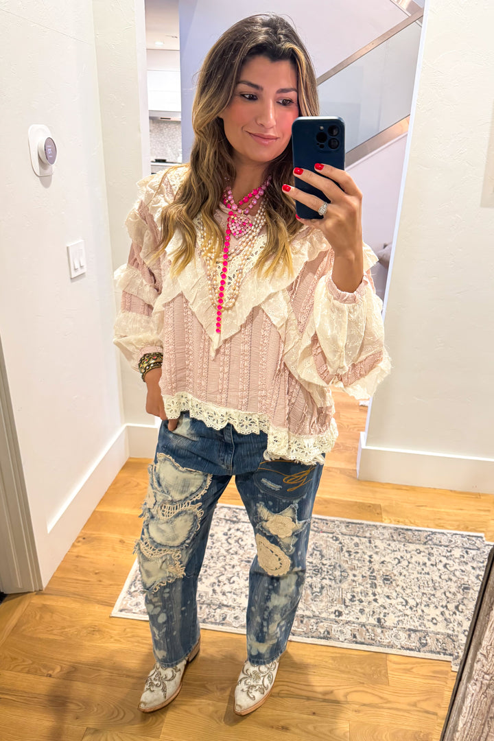 Petal Poetry Blouse - Soft Pink