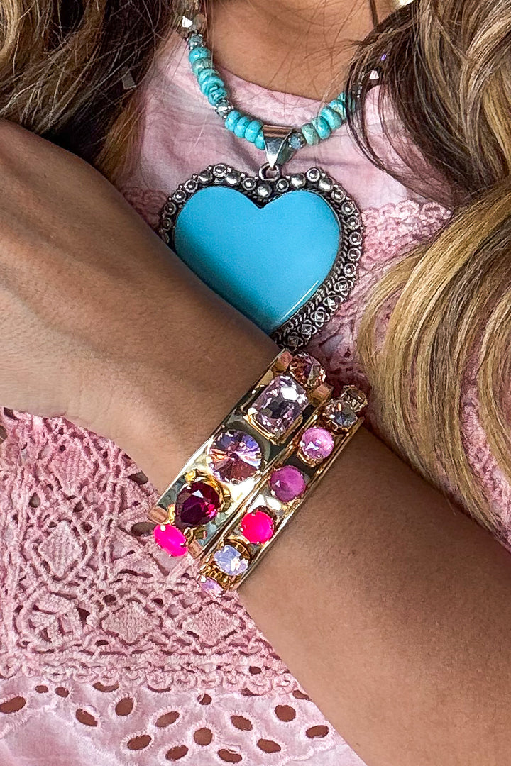 WAFA - Austrian Crystal Gold Plated Bracelet Mid Cuff