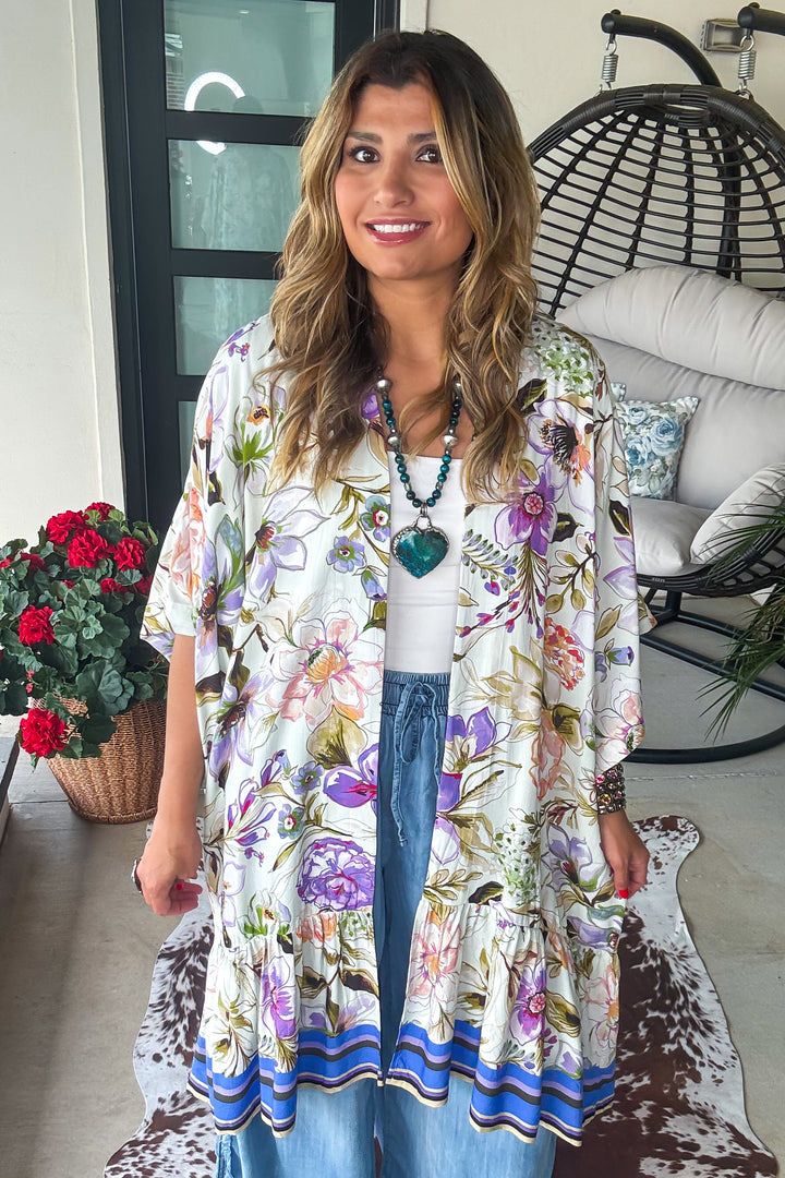 Thinking Spring Oversized Kimono - Purple