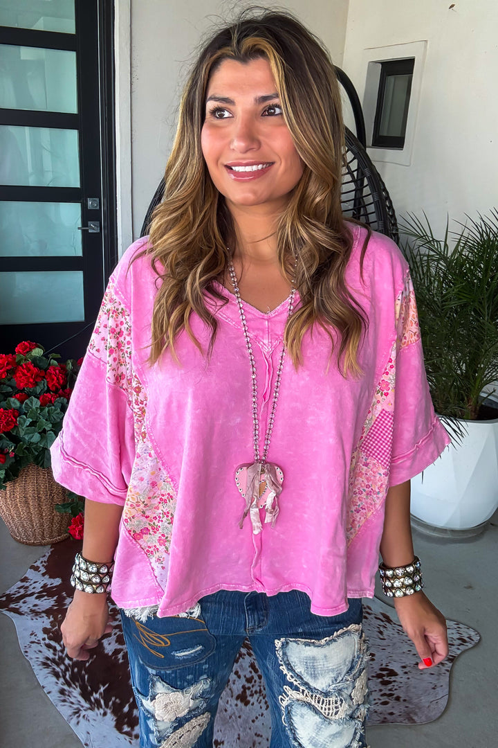 Picnic Mirage Top - 100% Cotton - Pink