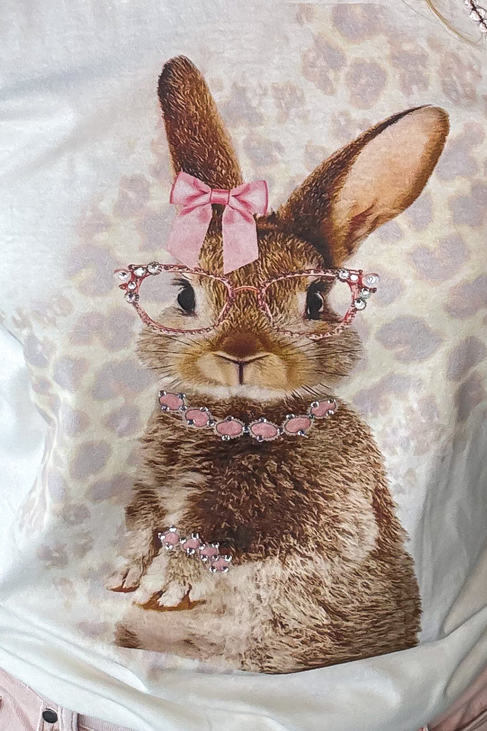 Boujee Bunny Shirt - Rhinestones