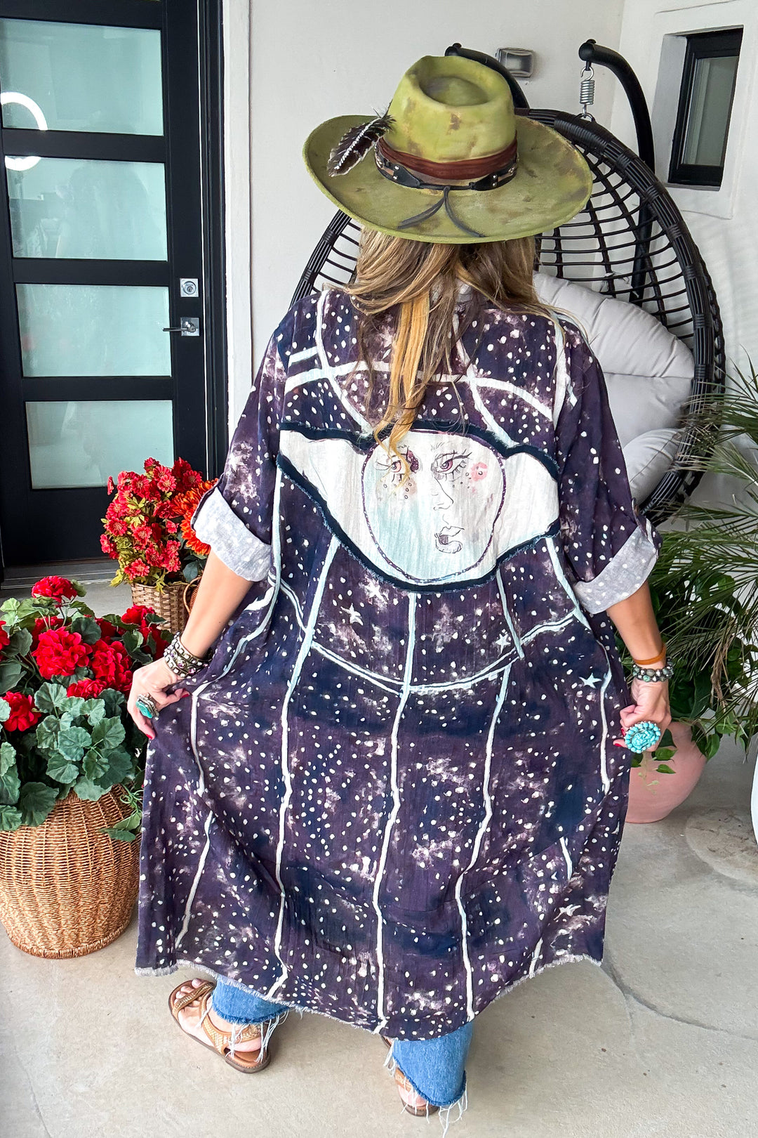 Moon and Stars Duster - 100% Cotton