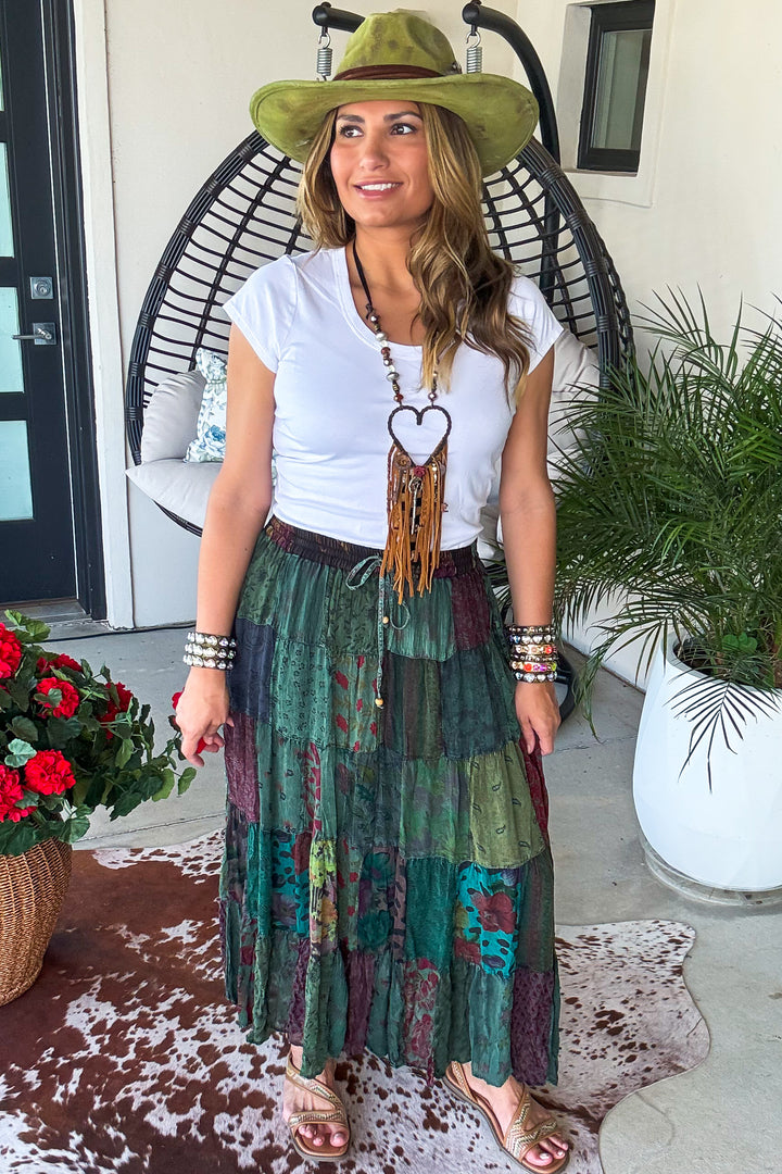 PRE ORDER: Dreaming Of Tomorrow Elastic Waist Maxi Skirt - Basil