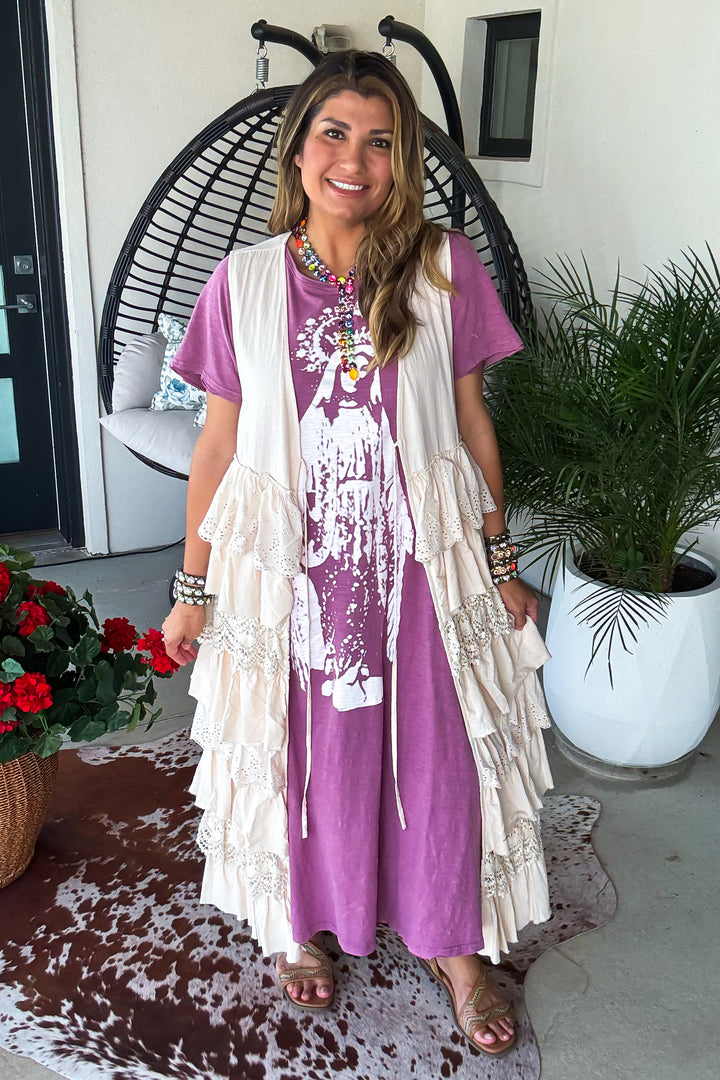 Desert Pearl Layered Duster - 100% Cotton - Natural