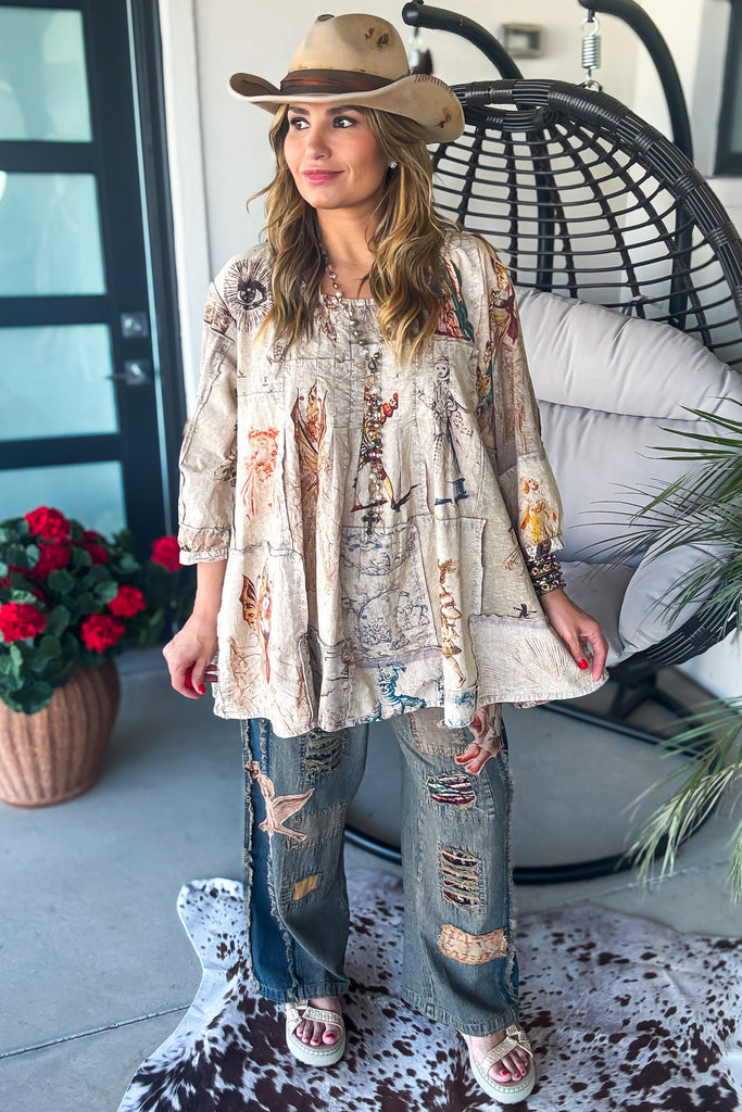 Angel Patchwork Jeans - 100% Cotton