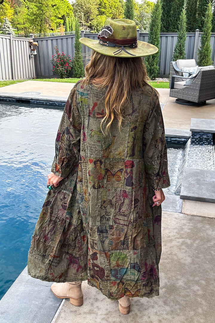 Patchwork Dream Dress - Olive Green