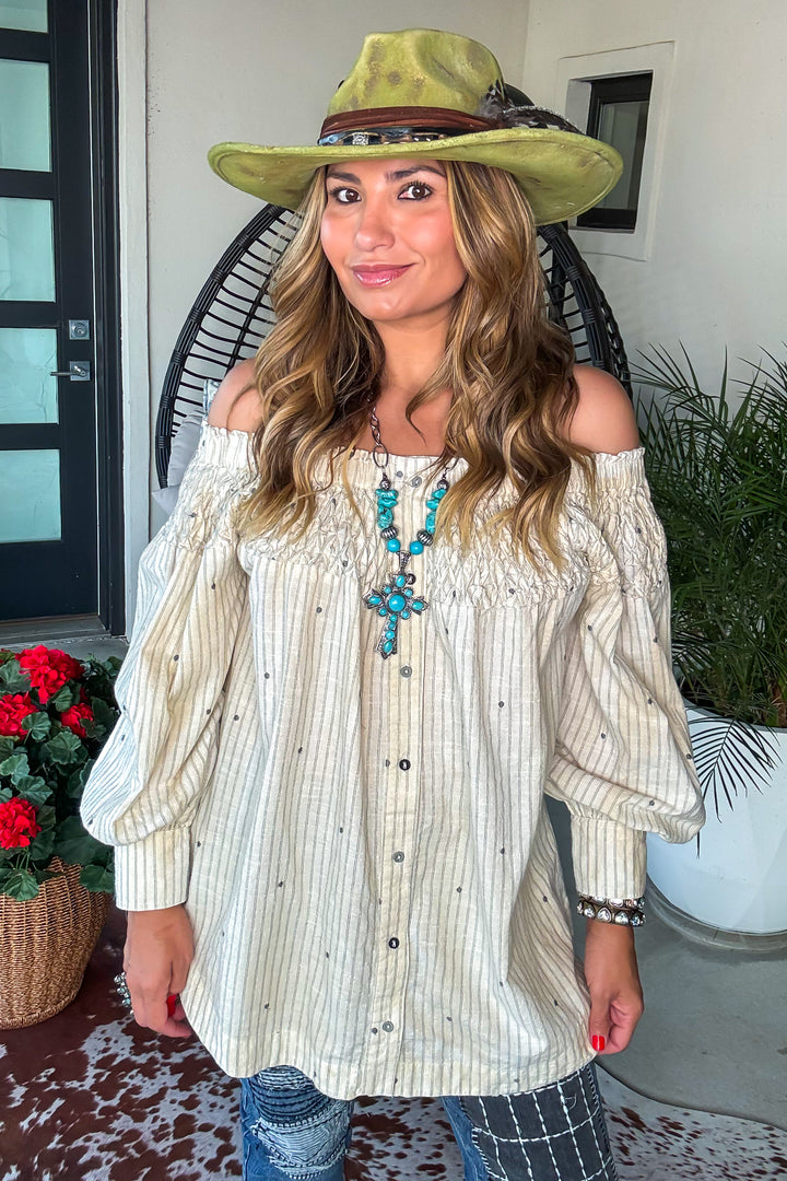Blue Ridge Vintage Tunic - 100% Cotton - Natural