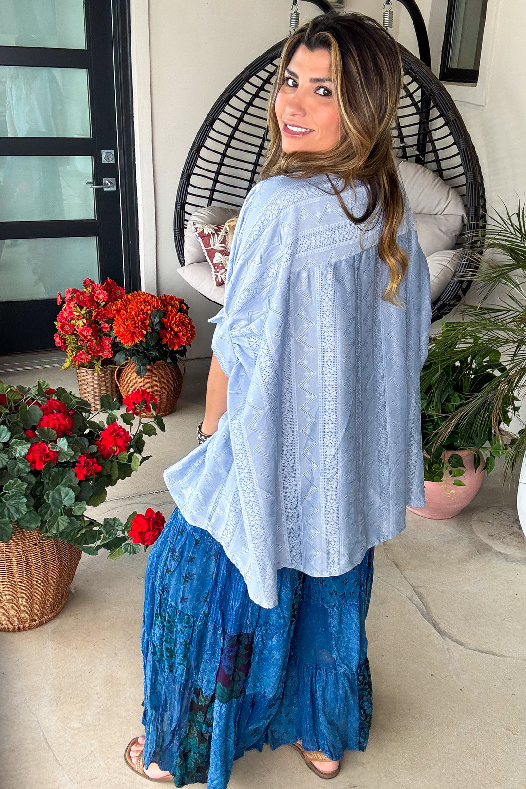 Majestic Blue Opal Tunic Oversized