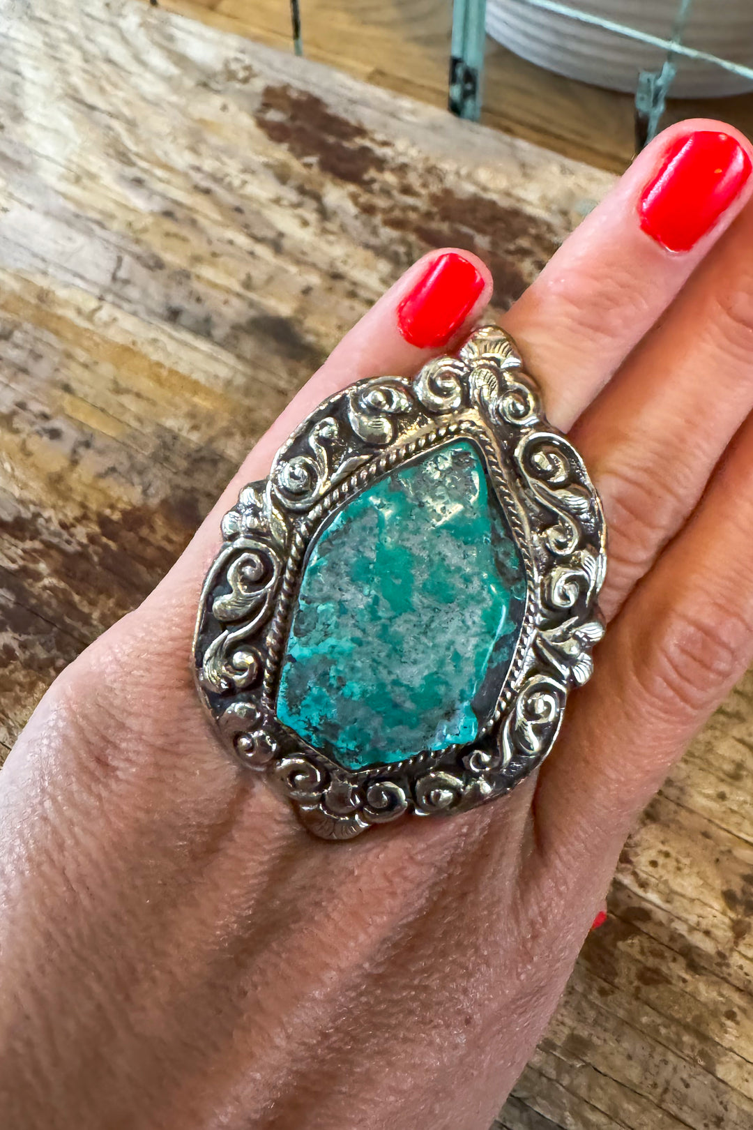 Sacred Earth Statement Ring - Rare From Kingman Arizona
