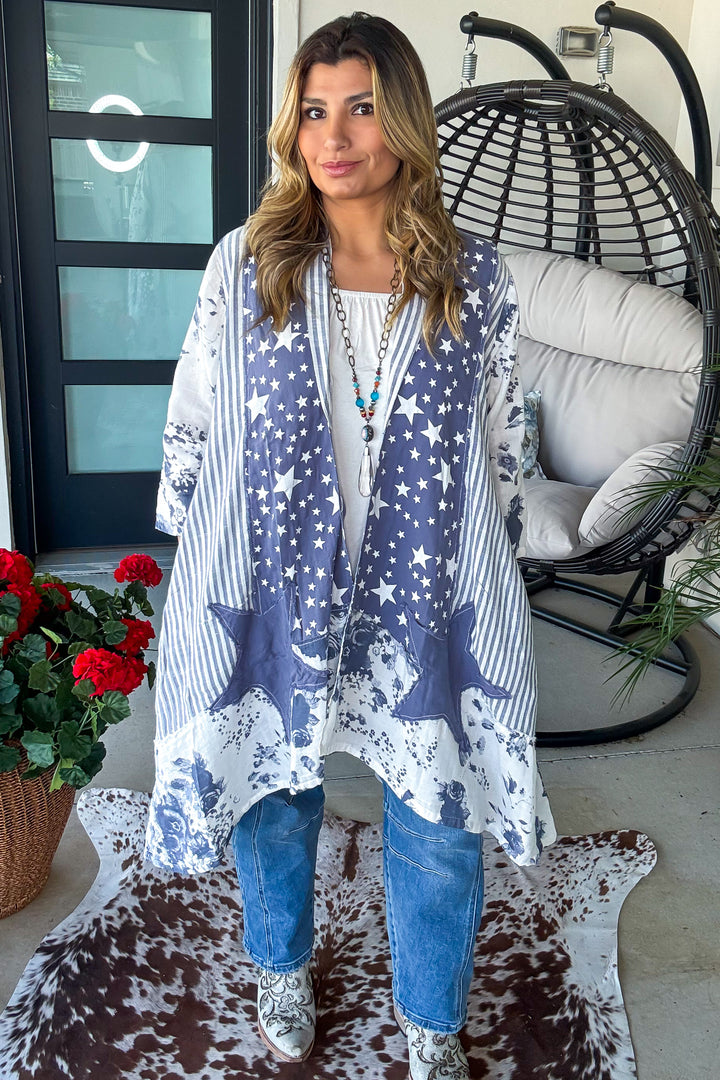Starry Bloom Cardigan - 100% Cotton