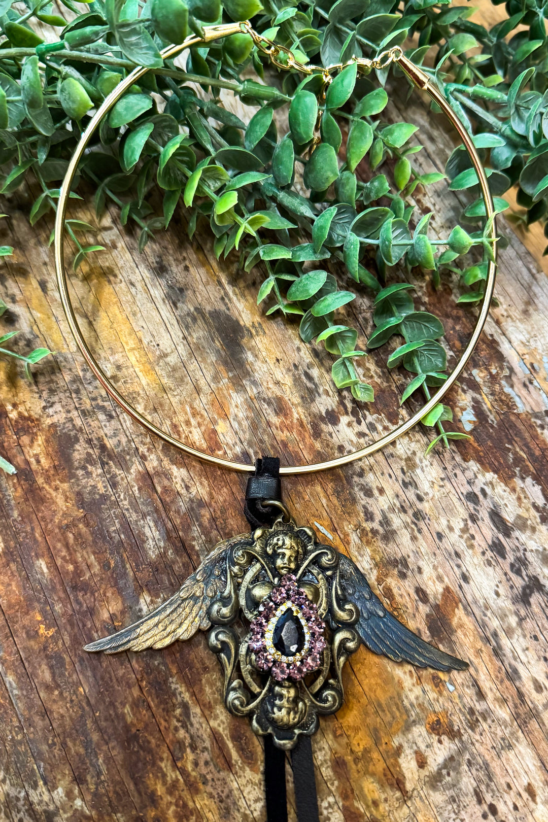HANDMADE Angel Purple Jewel Necklace Jaded Gypsy - Choker