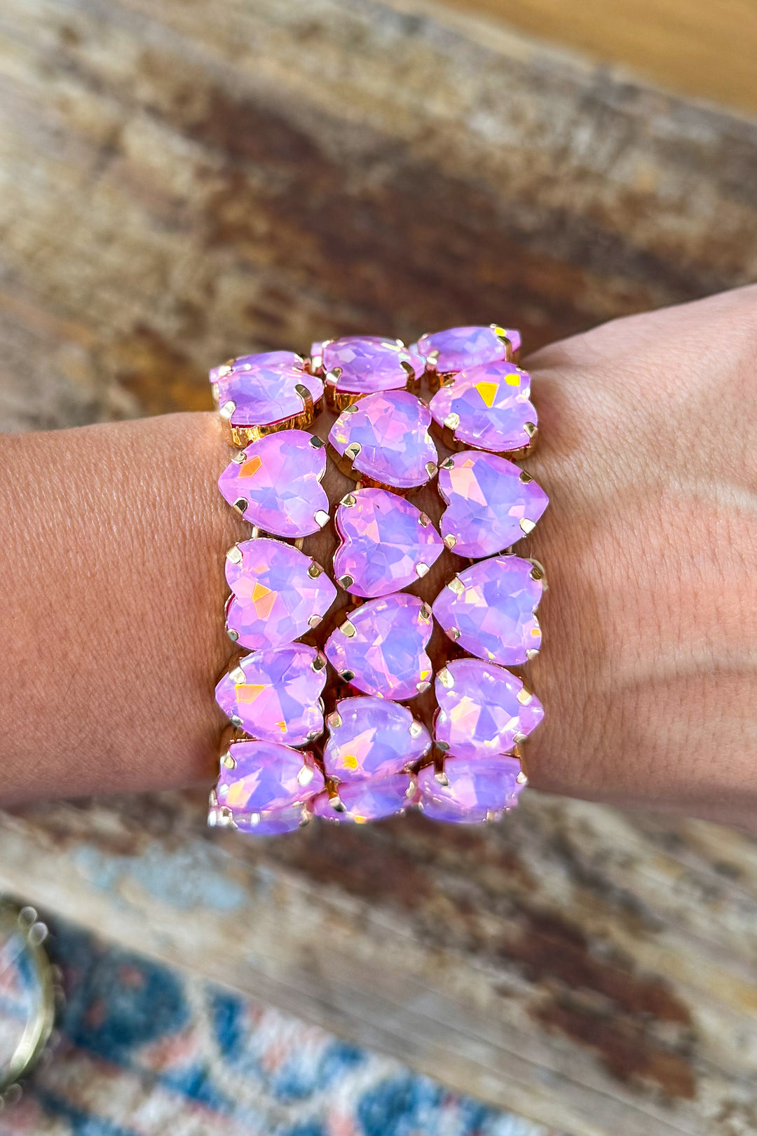 Light Pink Heart Stretch Bracelet (EACH SOLD SEPARATELY)