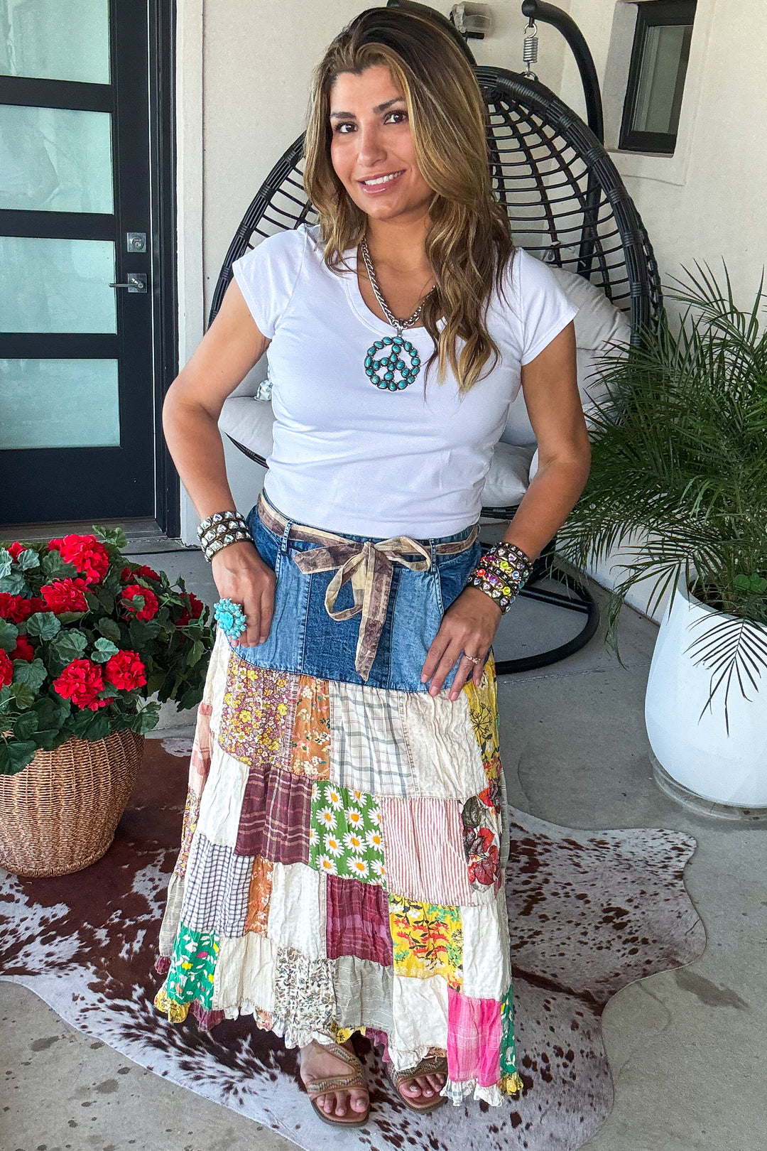 Savannah Skies Maxi Skirt - 100% Cotton - Denim