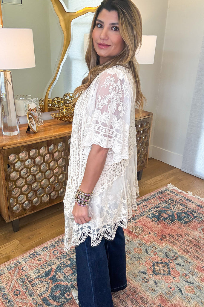 The Sweetest Hello Crochet Vest - Beige