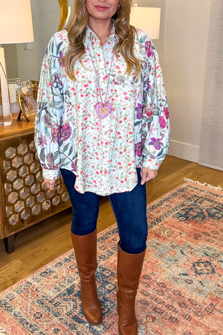 Wildflower Walks Tunic - Mint