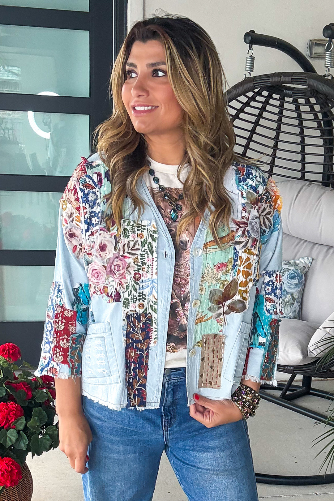 Sun Chaser Patch Jacket - 100% Cotton - Blue