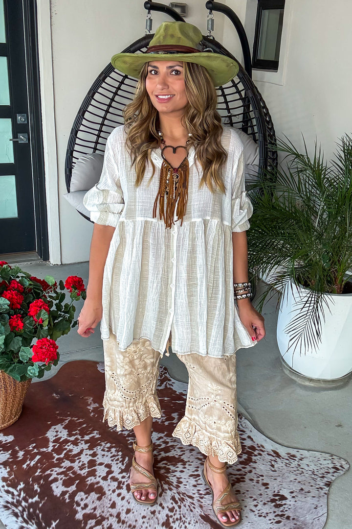 Sandstone Sweetheart Top - 100% Cotton - Natural