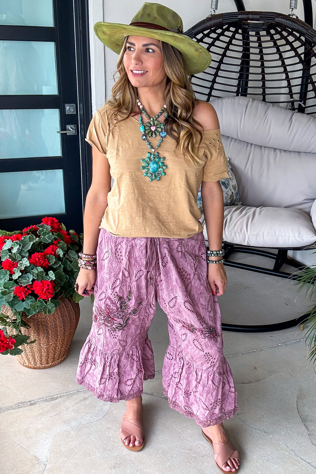 Mocha Ripped Tattered Tee - 100% Cotton