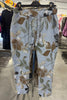 Made in Italy Scrunchy Stretch Floral Jogger Pants – Ultra Comfortable One Size & Plus -Blue