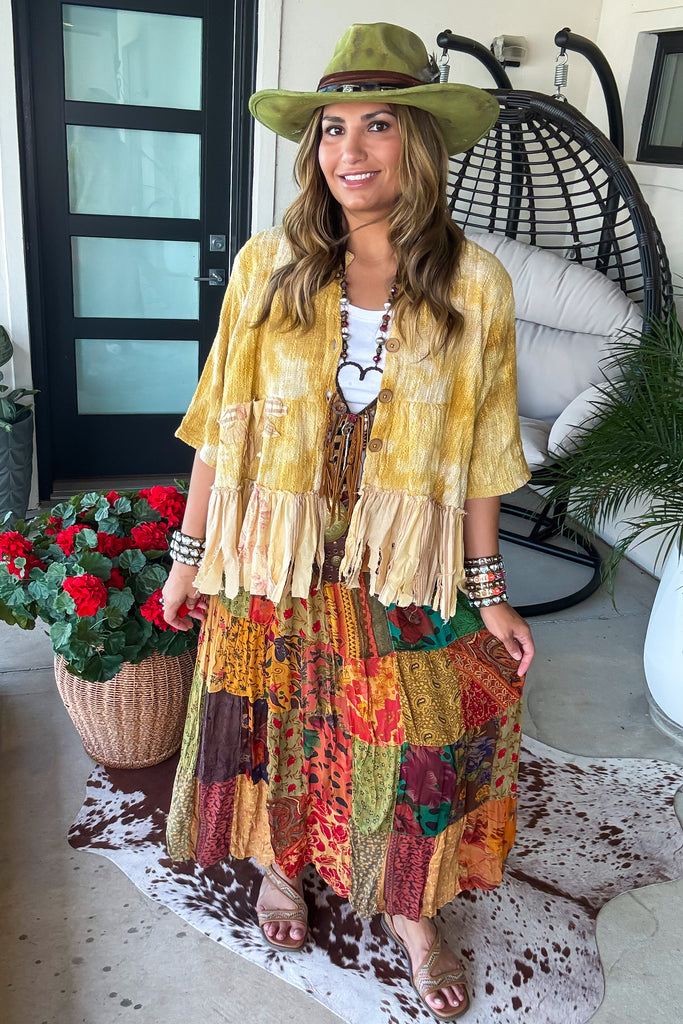 Dreaming Of Tomorrow Elastic Waist Maxi Skirt - Camel