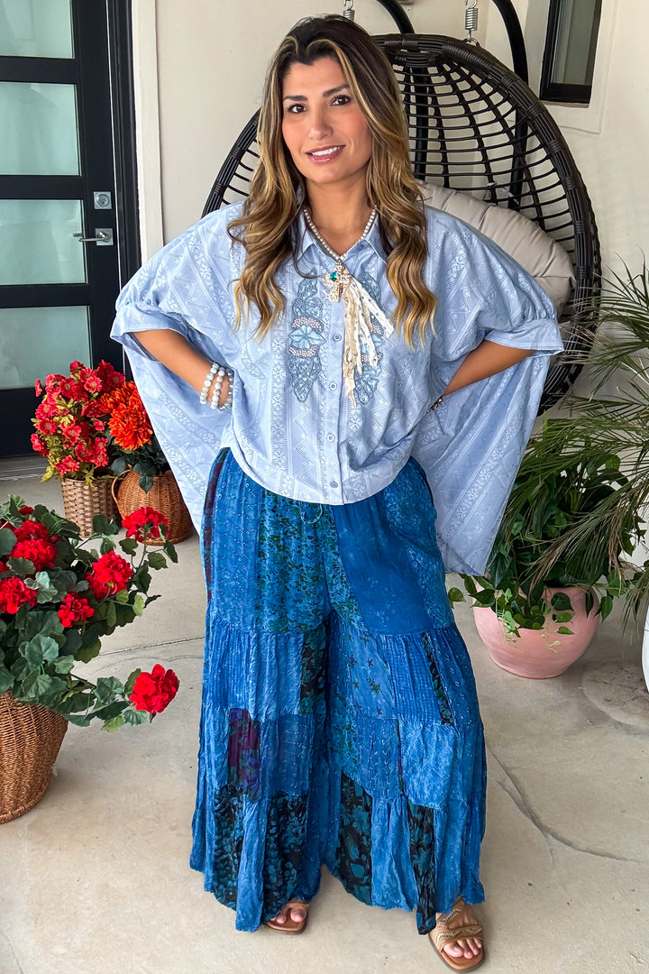 Majestic Blue Opal Tunic Oversized