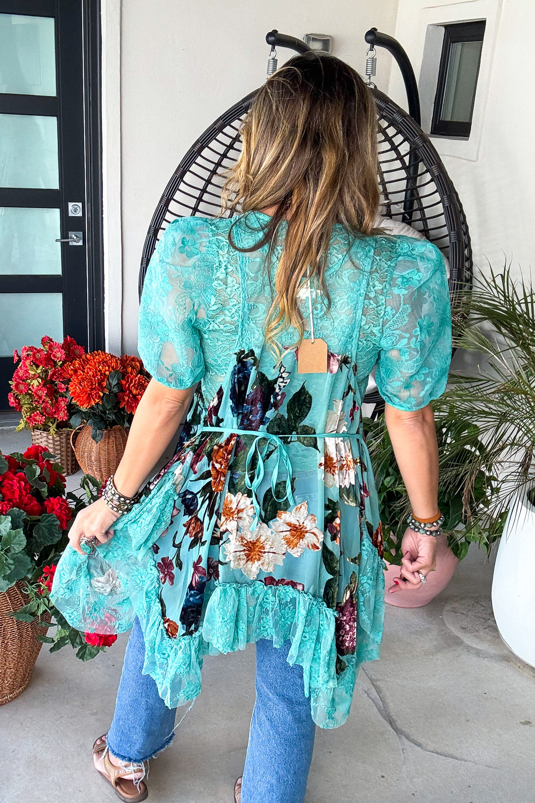 PRE ORDER Velvet Chapel Top - Turquoise