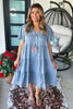 Cottage Charm Midi Denim Dress - Light Denim