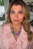 Rhinestone Roses Necklace Earring Set